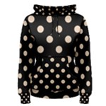 Polka Dots - Pastel Brown on Black Women s Pullover Hoodie