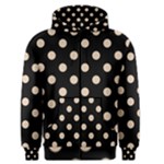 Polka Dots - Pastel Brown on Black Men s Zipper Hoodie