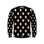 Polka Dots - Pastel Brown on Black Kid s Sweatshirt