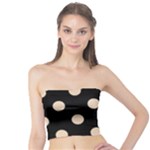 Polka Dots - Pastel Brown on Black Tube Top