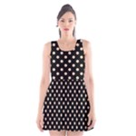 Polka Dots - Pastel Brown on Black Scoop Neck Skater Dress