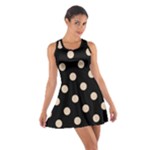 Polka Dots - Pastel Brown on Black Cotton Racerback Dress