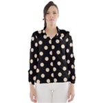 Polka Dots - Pastel Brown on Black Wind Breaker (Women)