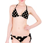 Polka Dots - Pastel Brown on Black Bikini Set