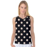 Polka Dots - Pastel Brown on Black Women s Basketball Tank Top