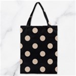 Polka Dots - Pastel Brown on Black Classic Tote Bag