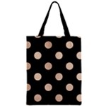 Polka Dots - Pastel Brown on Black Zipper Classic Tote Bag
