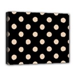 Polka Dots - Pastel Brown on Black Deluxe Canvas 20  x 16  (Stretched)