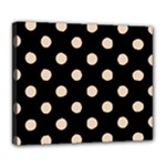 Polka Dots - Pastel Brown on Black Deluxe Canvas 24  x 20  (Stretched)