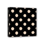 Polka Dots - Pastel Brown on Black Mini Canvas 4  x 4  (Stretched)
