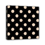 Polka Dots - Pastel Brown on Black Mini Canvas 6  x 6  (Stretched)