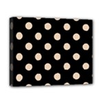 Polka Dots - Pastel Brown on Black Canvas 10  x 8  (Stretched)