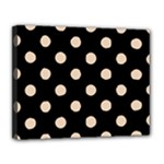 Polka Dots - Pastel Brown on Black Canvas 14  x 11  (Stretched)