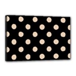 Polka Dots - Pastel Brown on Black Canvas 18  x 12  (Stretched)