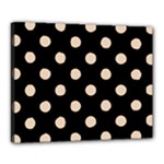 Polka Dots - Pastel Brown on Black Canvas 20  x 16  (Stretched)
