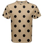 Polka Dots - Black on Tan Brown Men s Cotton Tee