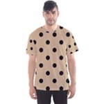 Polka Dots - Black on Tan Brown Men s Sport Mesh Tee