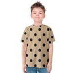 Polka Dots - Black on Tan Brown Kid s Cotton Tee
