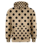 Polka Dots - Black on Tan Brown Men s Zipper Hoodie