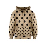 Polka Dots - Black on Tan Brown Kid s Zipper Hoodie