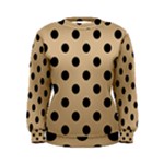 Polka Dots - Black on Tan Brown Women s Sweatshirt