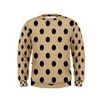 Polka Dots - Black on Tan Brown Kid s Sweatshirt