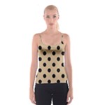 Polka Dots - Black on Tan Brown Spaghetti Strap Top
