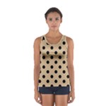 Polka Dots - Black on Tan Brown Women s Sport Tank Top