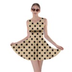 Polka Dots - Black on Tan Brown Skater Dress