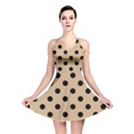 Polka Dots - Black on Tan Brown Reversible Skater Dress