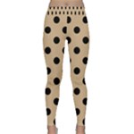 Polka Dots - Black on Tan Brown Yoga Leggings