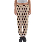 Polka Dots - Black on Tan Brown Women s Jogger Sweatpants