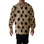 Polka Dots - Black on Tan Brown Hooded Wind Breaker (Kids)