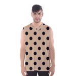 Polka Dots - Black on Tan Brown Men s Basketball Tank Top