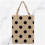 Polka Dots - Black on Tan Brown Classic Tote Bag