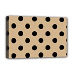 Polka Dots - Black on Tan Brown Deluxe Canvas 18  x 12  (Stretched)