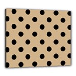 Polka Dots - Black on Tan Brown Canvas 24  x 20  (Stretched)
