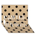 Polka Dots - Black on Tan Brown YOU ARE INVITED 3D Greeting Card (7x5)