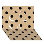 Polka Dots - Black on Tan Brown Clover 3D Greeting Card (7x5)