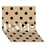 Polka Dots - Black on Tan Brown HOPE 3D Greeting Card (7x5)