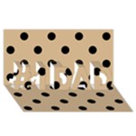 Polka Dots - Black on Tan Brown #1 DAD 3D Greeting Card (8x4)
