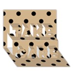 Polka Dots - Black on Tan Brown TAKE CARE 3D Greeting Card (7x5)