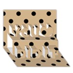 Polka Dots - Black on Tan Brown You Did It 3D Greeting Card (7x5)