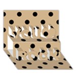 Polka Dots - Black on Tan Brown You Rock 3D Greeting Card (7x5)