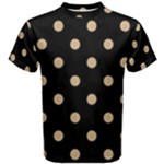 Polka Dots - Tan Brown on Black Men s Cotton Tee