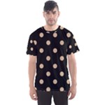 Polka Dots - Tan Brown on Black Men s Sport Mesh Tee