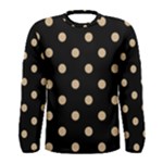 Polka Dots - Tan Brown on Black Men s Long Sleeve T-shirt
