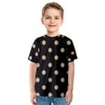 Polka Dots - Tan Brown on Black Kid s Sport Mesh Tee