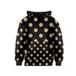Polka Dots - Tan Brown on Black Kid s Pullover Hoodie