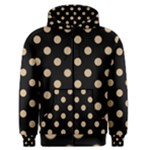 Polka Dots - Tan Brown on Black Men s Zipper Hoodie